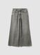 Girls&rsquo; pure cotton wide-leg grey jeans with studs_3