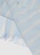 Sky-blue multicolour striped scarf in pure cotton_2