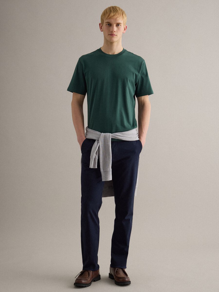 Relaxed fit green cotton crew neck t-shirt_2