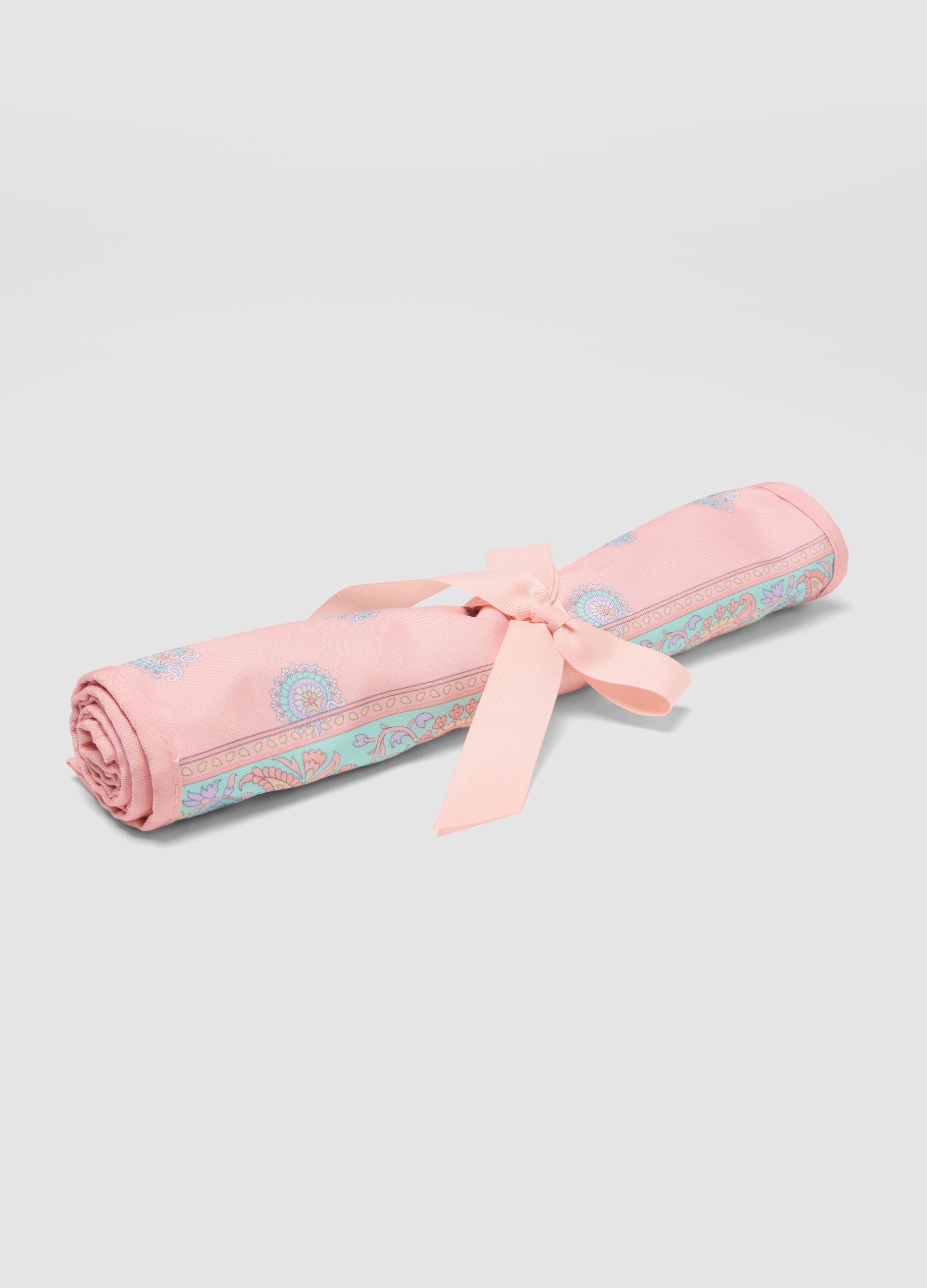 Pink pure cotton placemats with multicolour pattern
