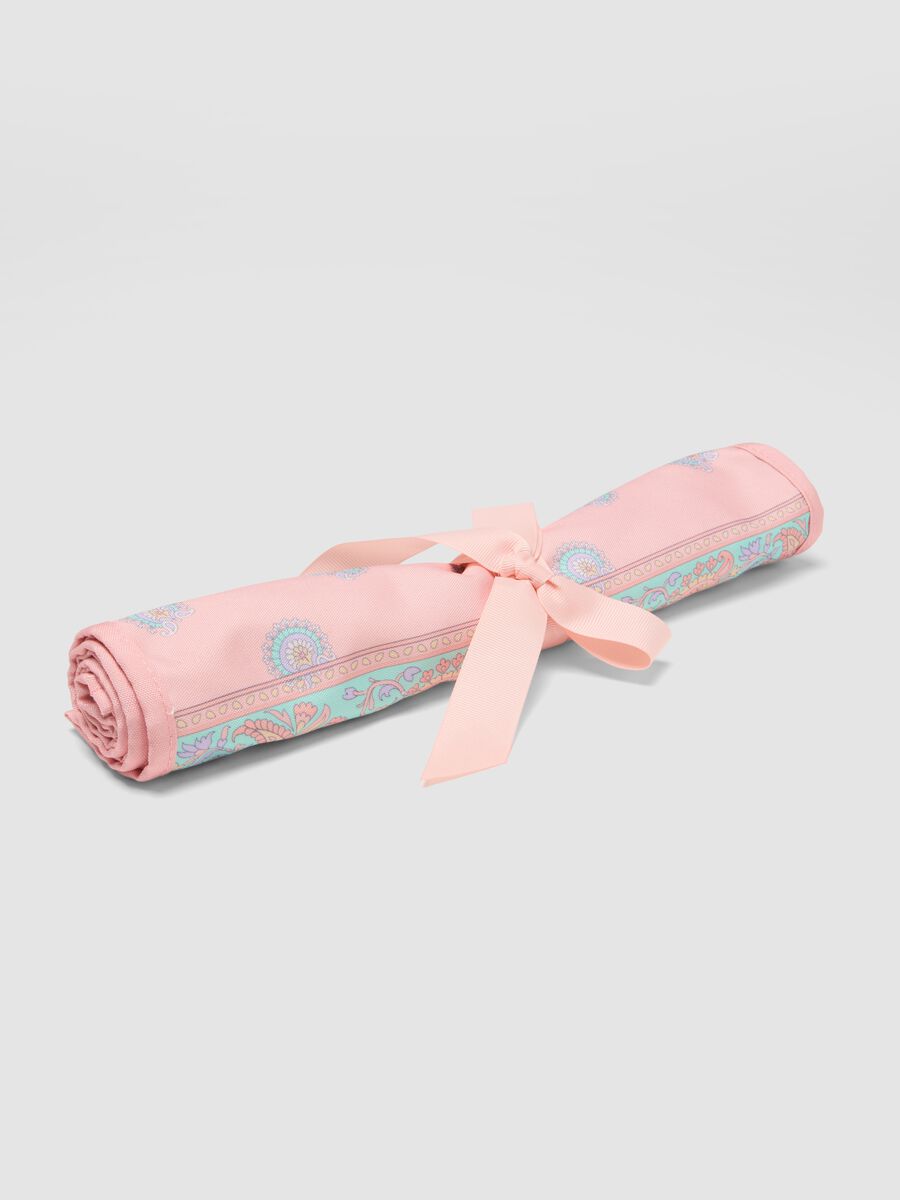 Pink pure cotton placemats with multicolour pattern_2
