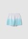 Light blue cotton-blend shorts with elasticated waist for girls, regular fit_1