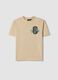 Beige pure cotton children's oversized fit T-shirt with dragon_3
