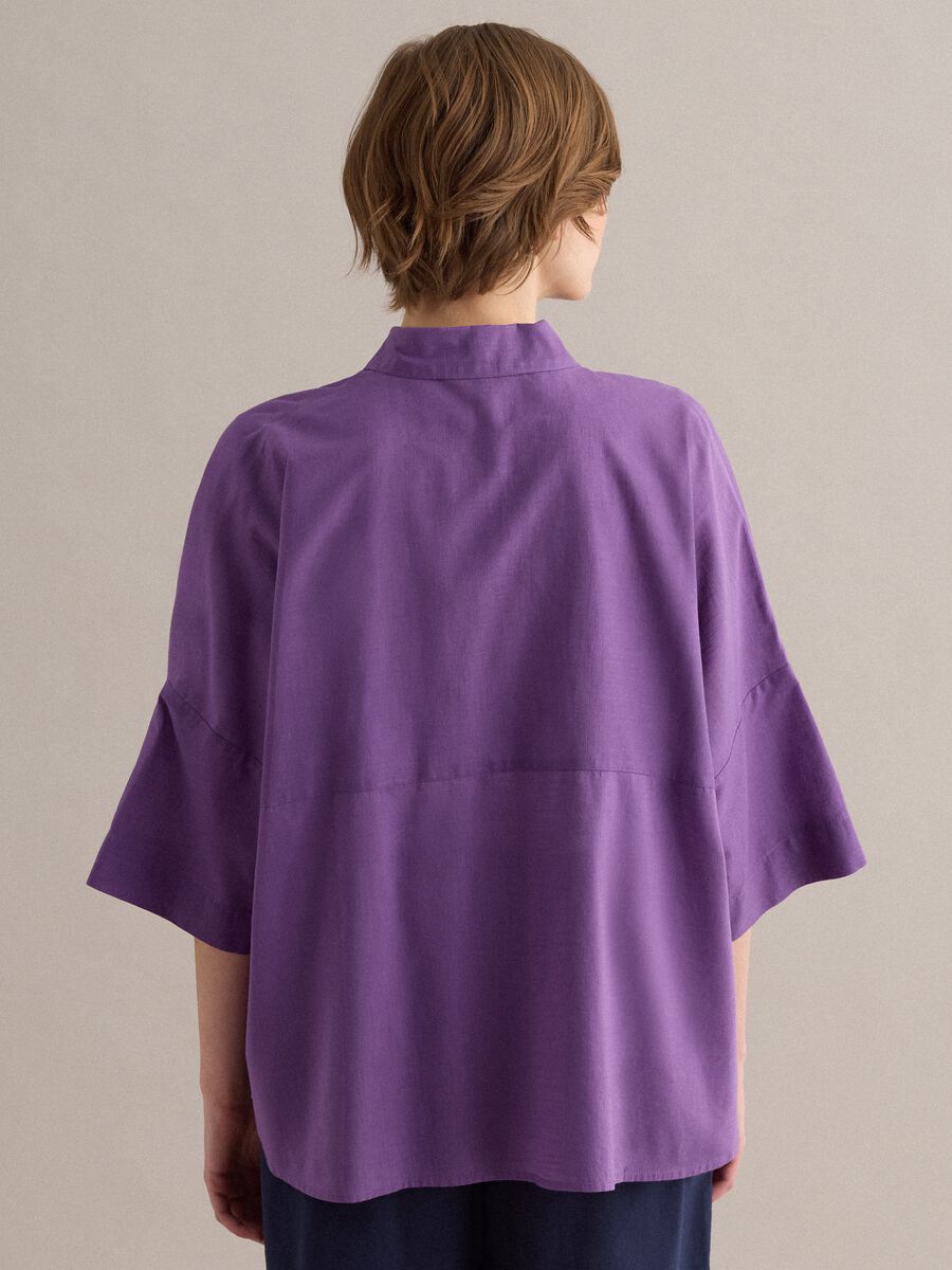 Purple pure cotton oversized shirt_3