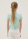 Blue fitted cotton stretch T-shirt for girls with embroidery_1