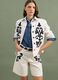 White linen and lyocell blend blazer with contrasting embroidery, regular fit_0