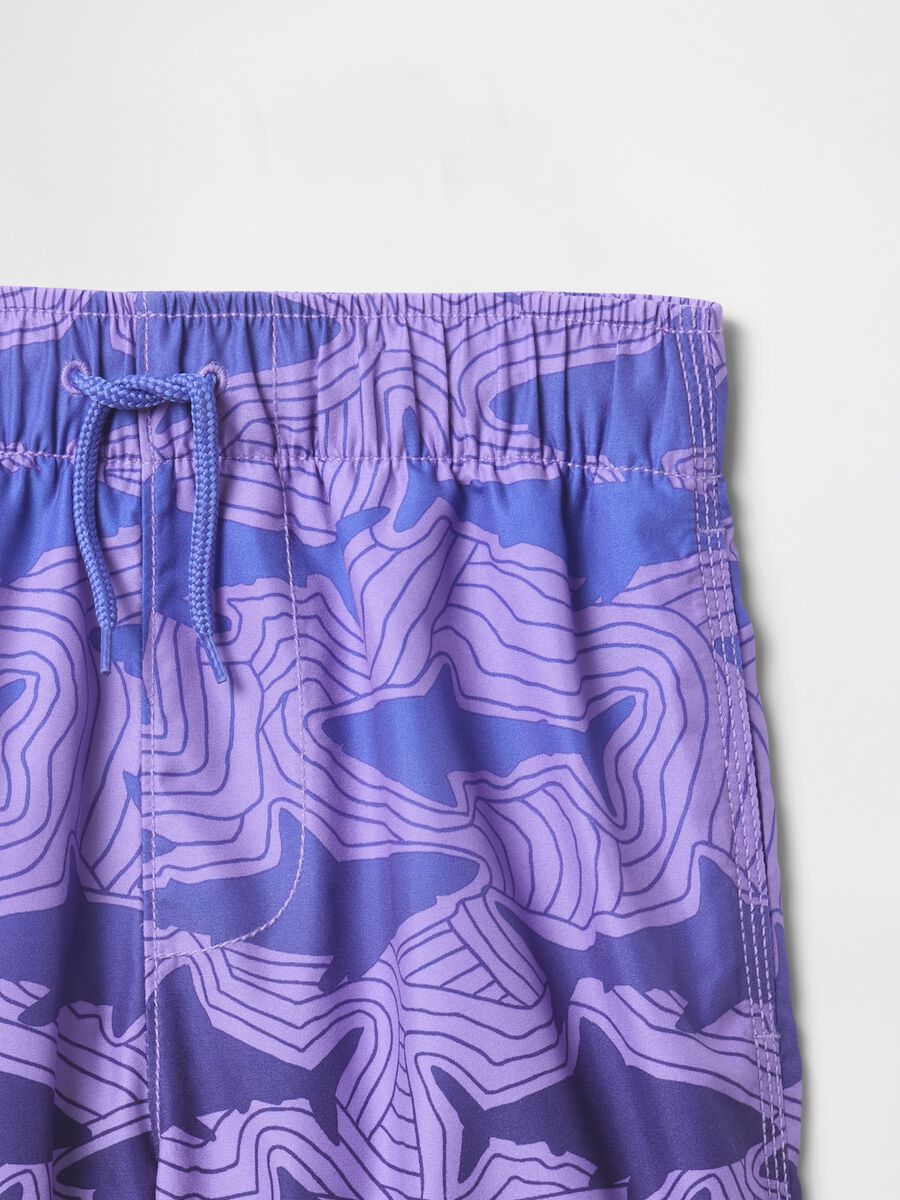 Swimming trunks with sharks print_2