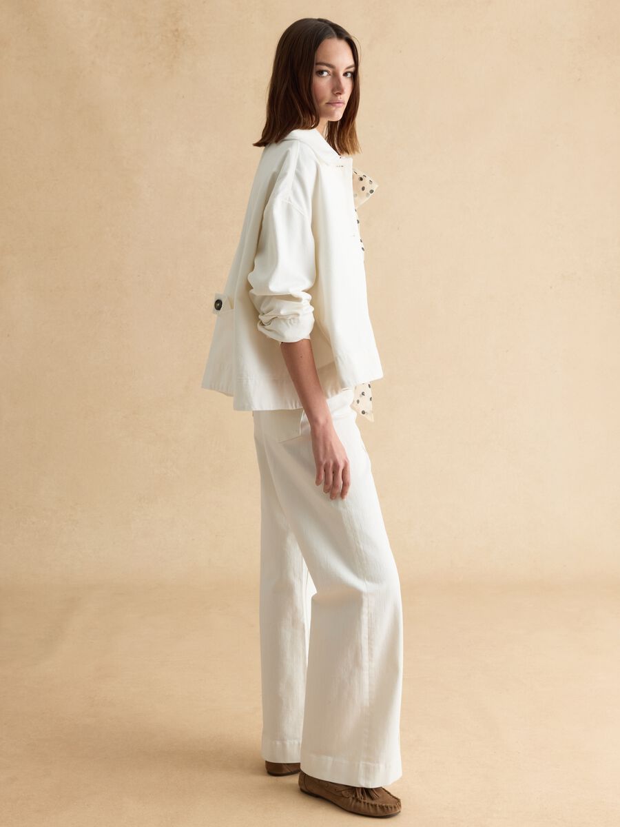 White pure cotton jacket with buttons, regular fit_1