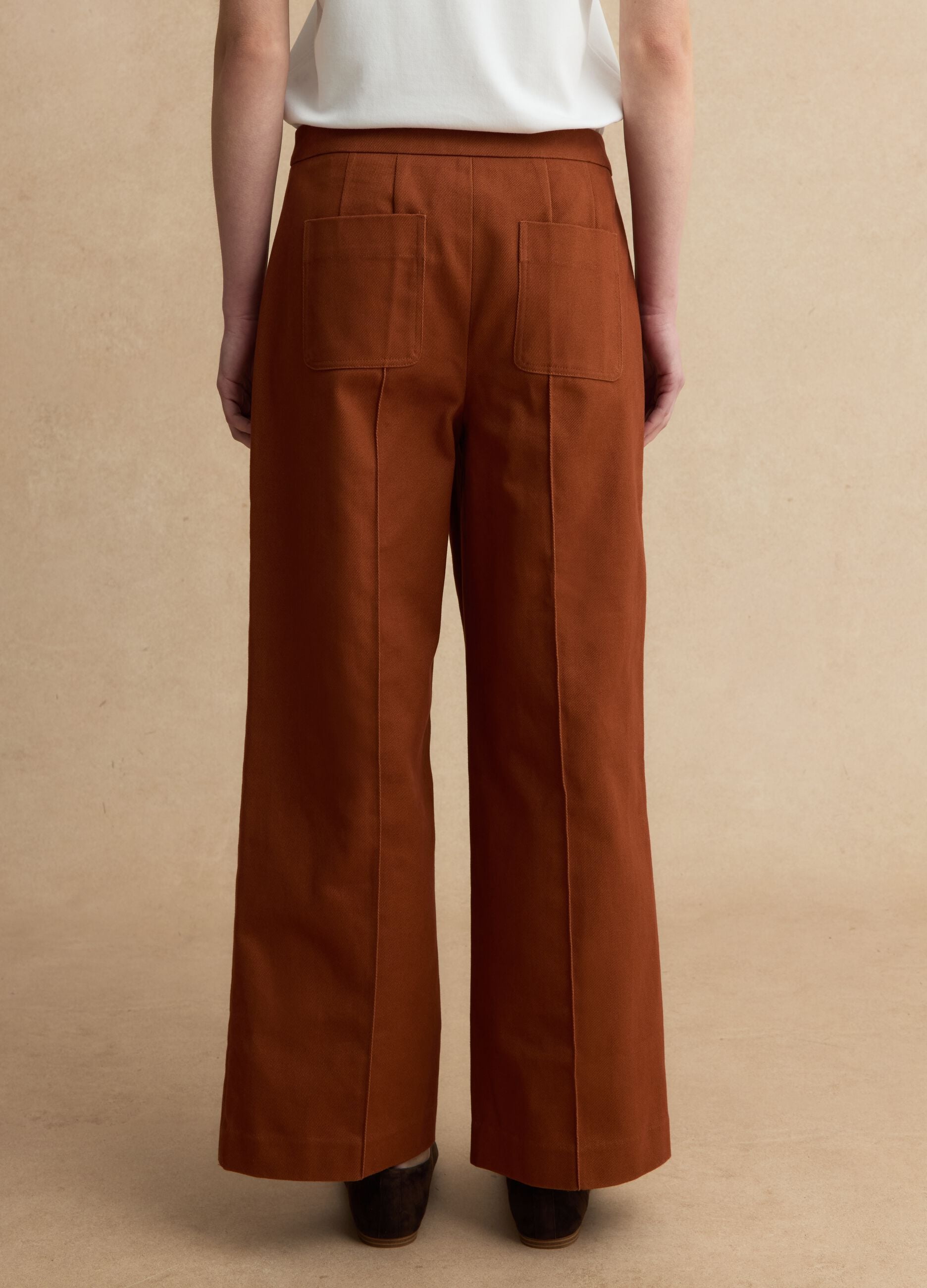 Brown pure cotton trousers