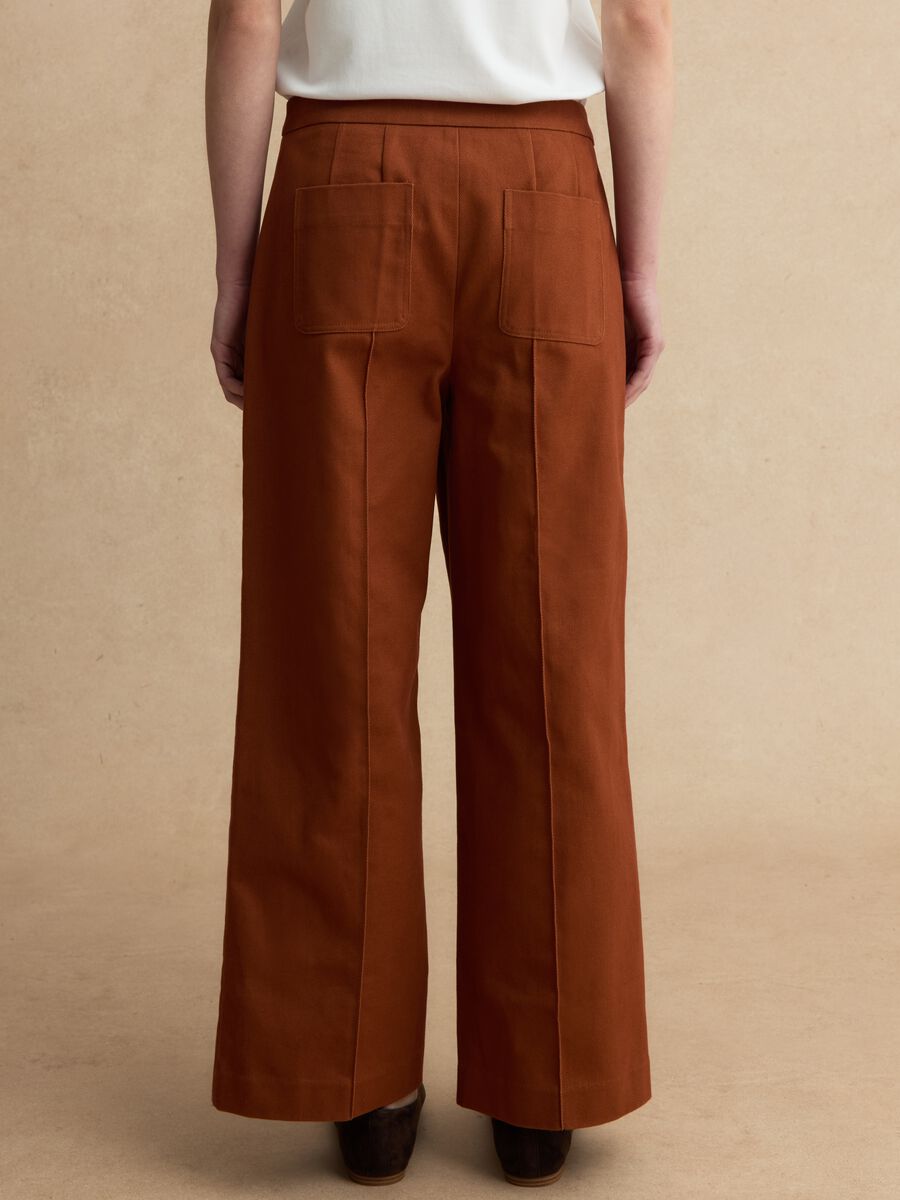 Brown pure cotton trousers_2