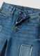 Blue pure cotton denim jeans, straight fit with patches for boys_1