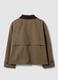 Brown cotton-blend jacket with contrast collar, regular fit_5