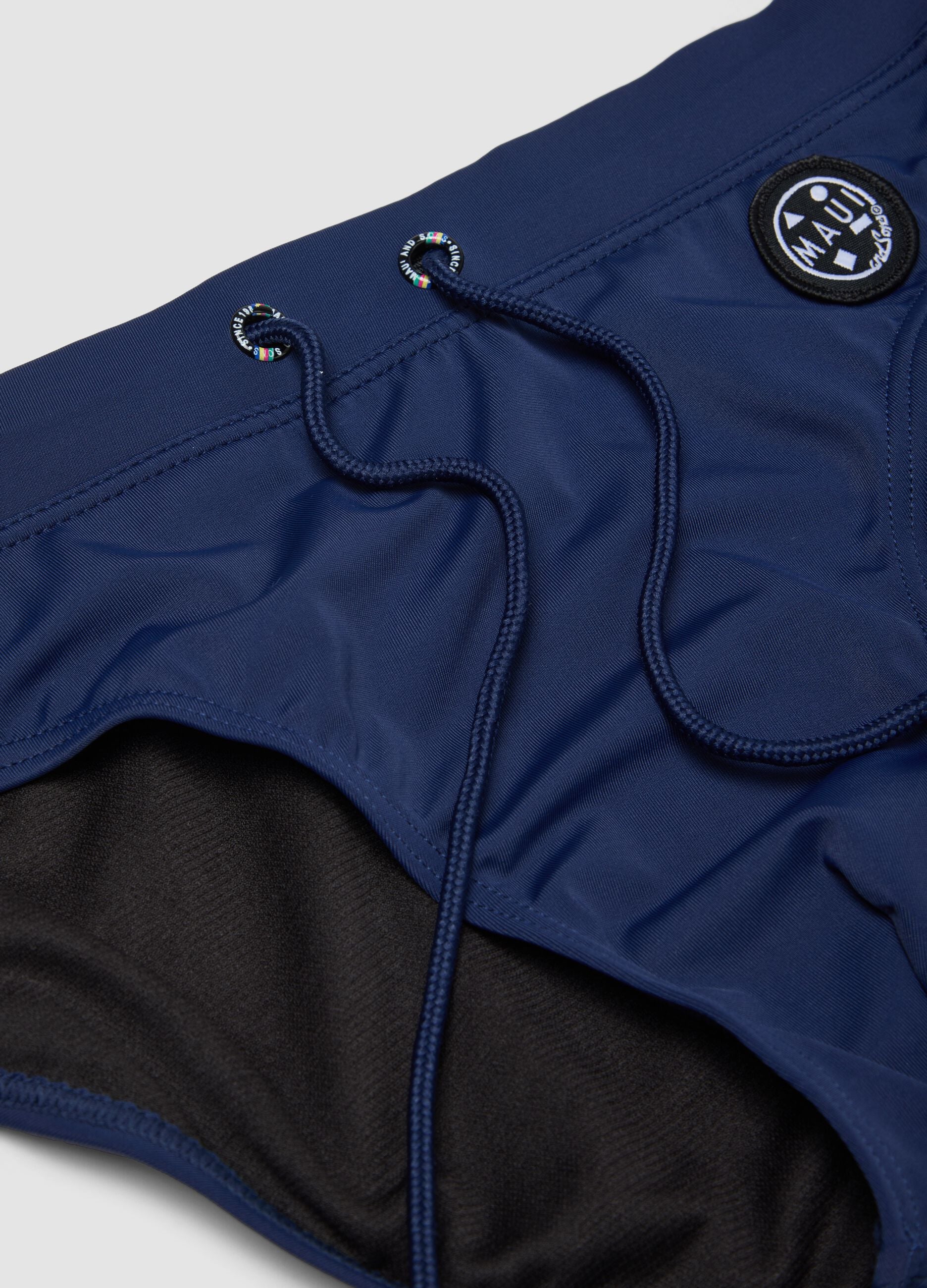 Blue stretch swim briefs