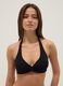 Black braided bikini top in stretch fabric_0