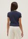 Blue cotton elasticated t-shirt for girls with heart embroidery_1