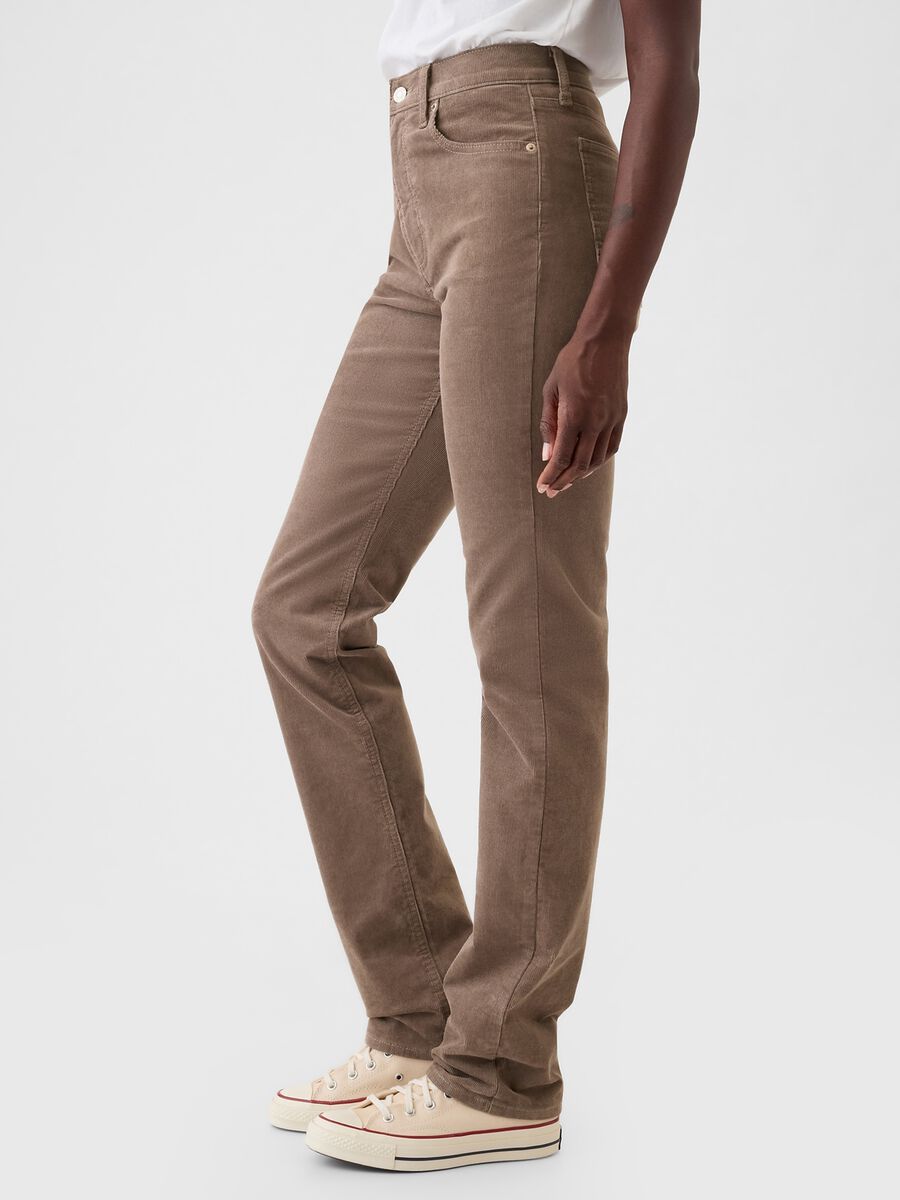 Straight high-rise trousers in corduroy_4
