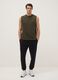 Green regular fit cotton blend vest_0