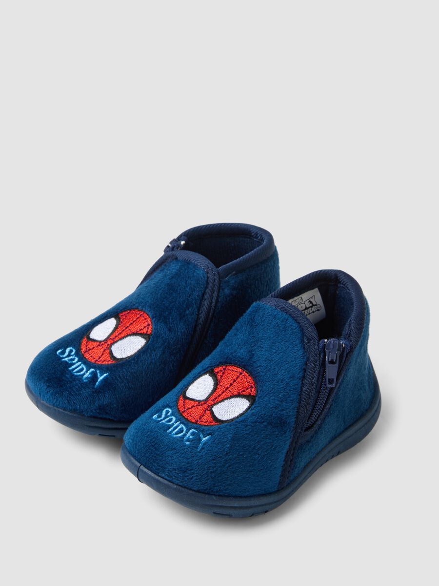 Blue Spidey print slippers for boys_2