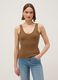 Brown Stretch Cotton Regular Fit Vest_0