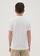 Boys' white pure cotton polo shirt, regular fit with mandarin collar_2