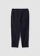 Blue cotton chino trousers with carrot fit_4