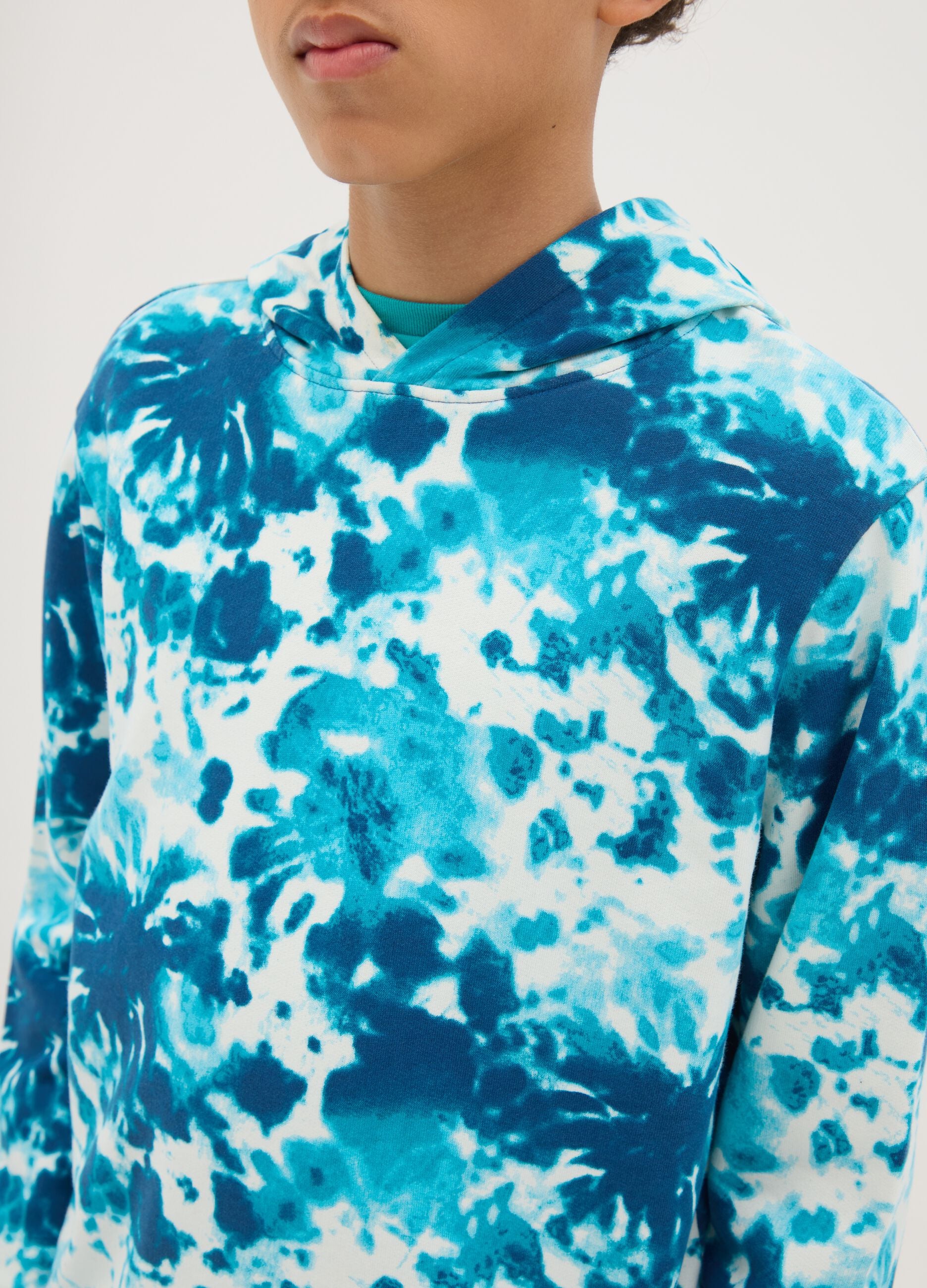 Tie Dye sweatshirt in French terry with hood
