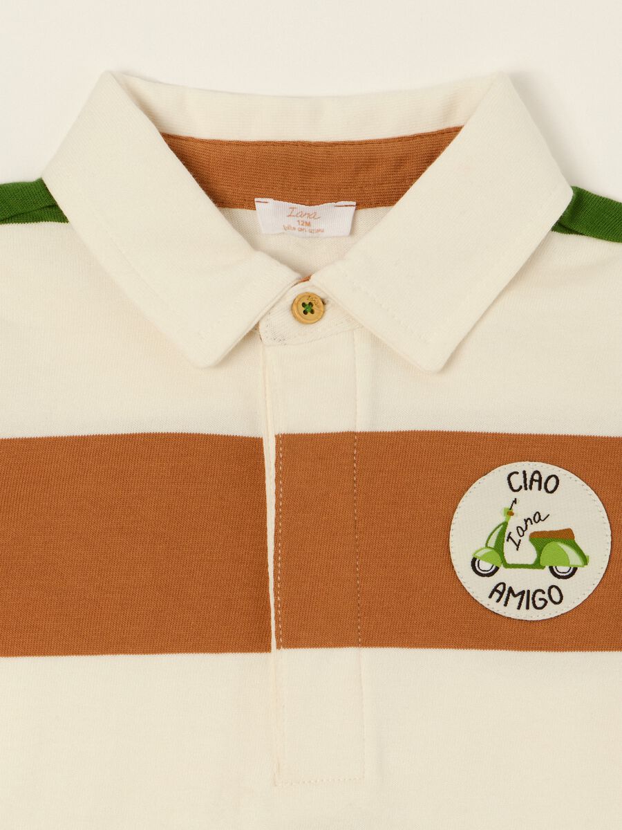 Polo a righe multicolor in puro cotone da neonato regular fit_1