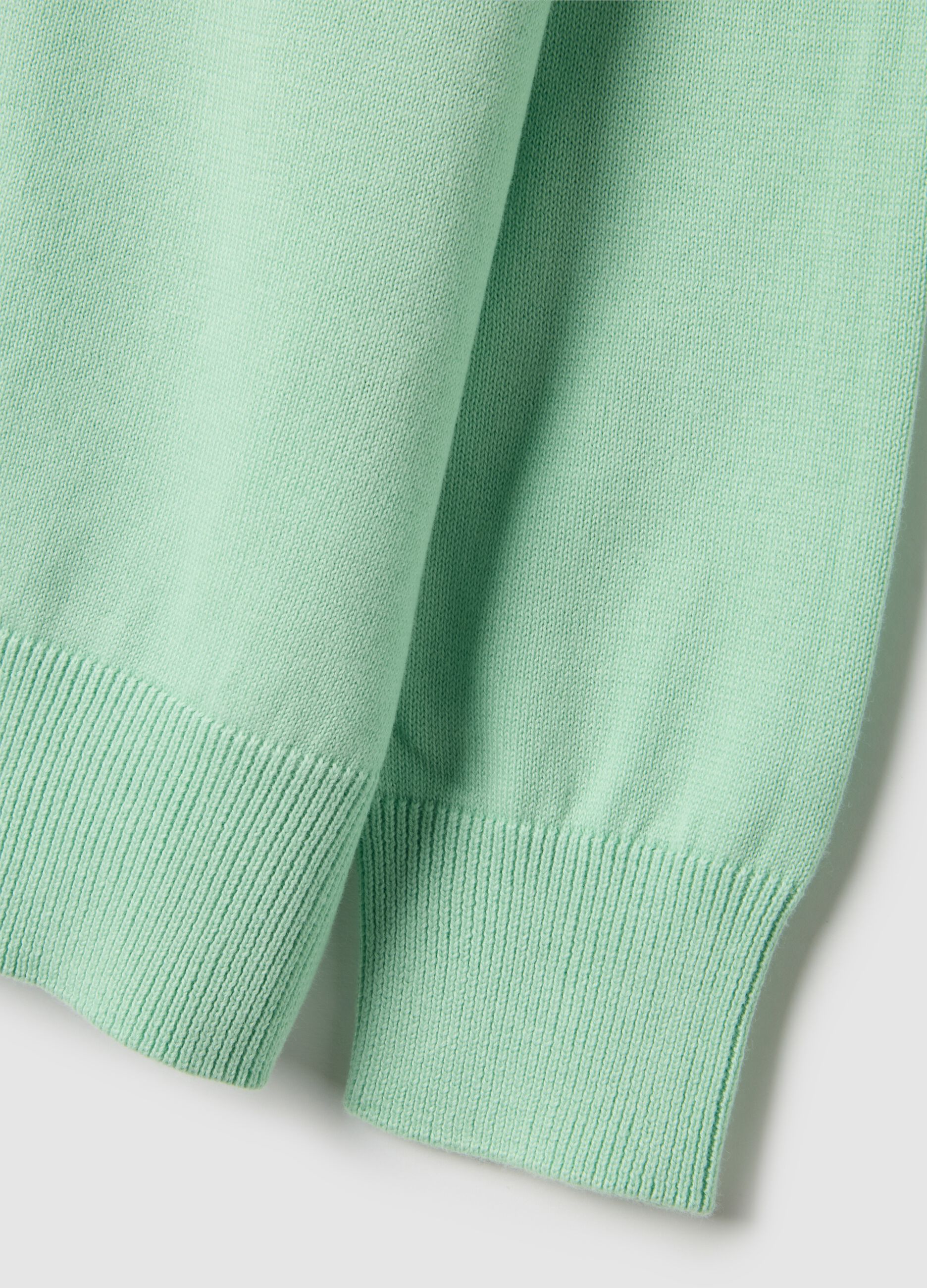 Green cotton crew neck sweater for boys regular fit