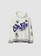 White cotton-blend hoodie with graffiti oversized fit for boys_0