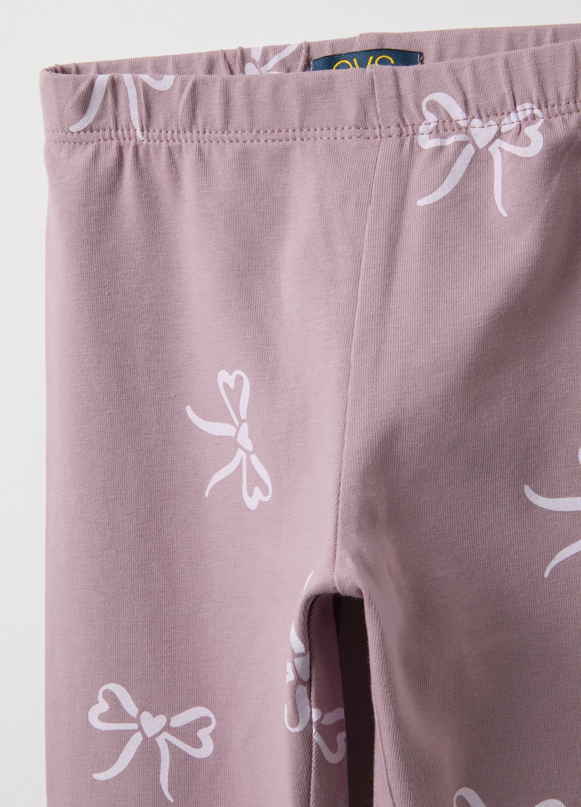 Pink skinny fit stretch cotton leggings for girls