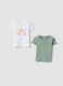 2-pack pure cotton multicolour T-shirts for baby girl_0