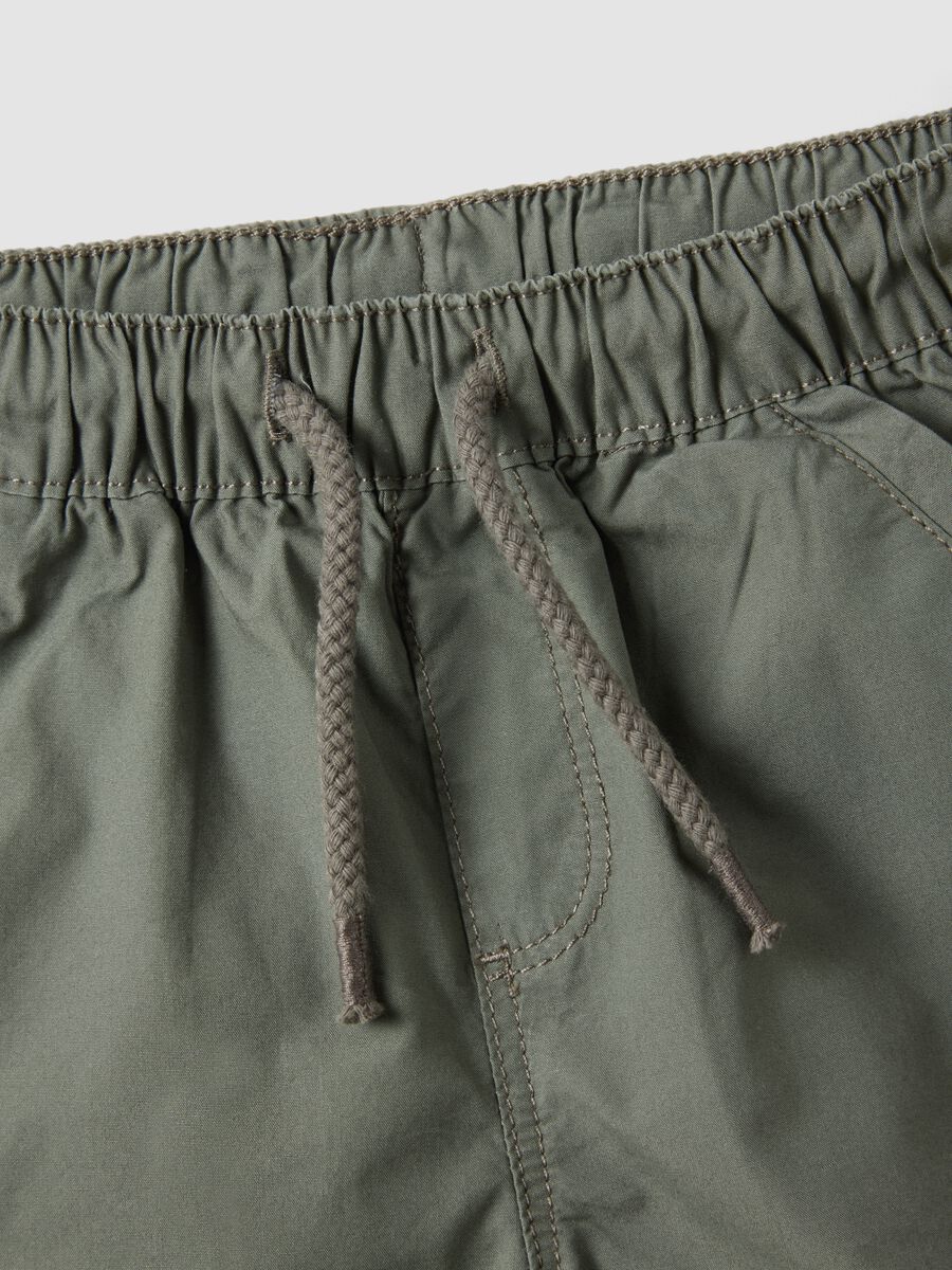 Green pure cotton boys&rsquo; shorts, regular fit with drawstring_2