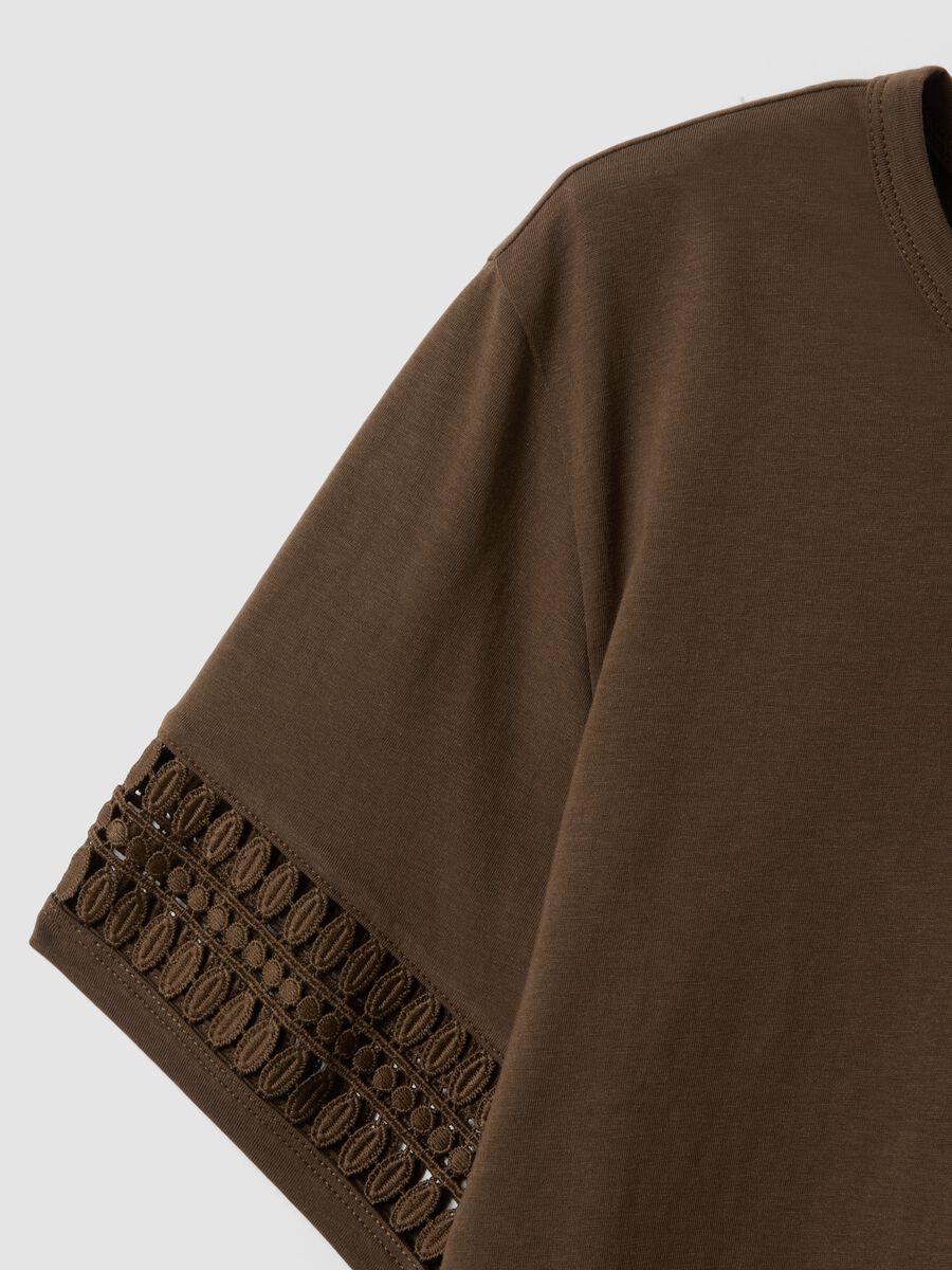 Brown pure cotton short-sleeve T-shirt_5