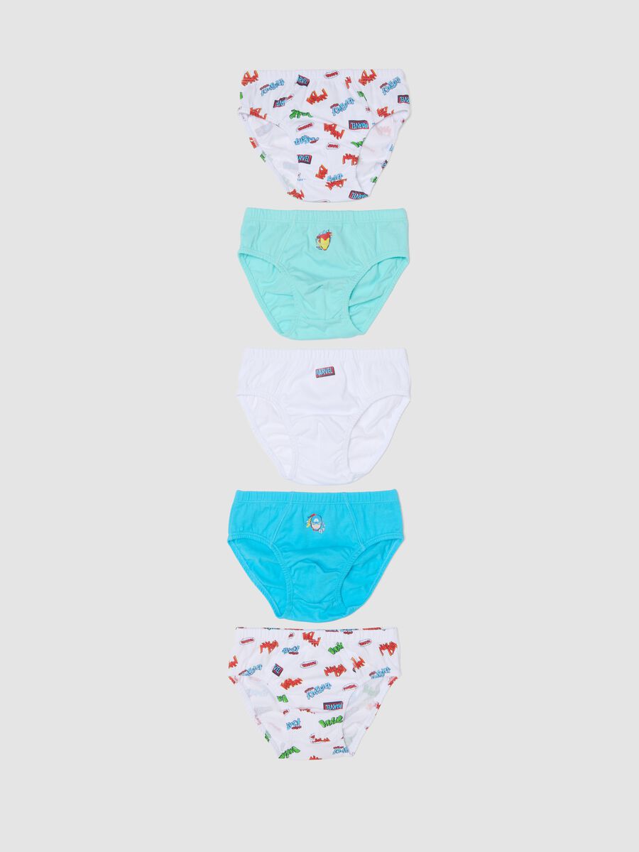 Multipack of five multicolour organic cotton briefs_0