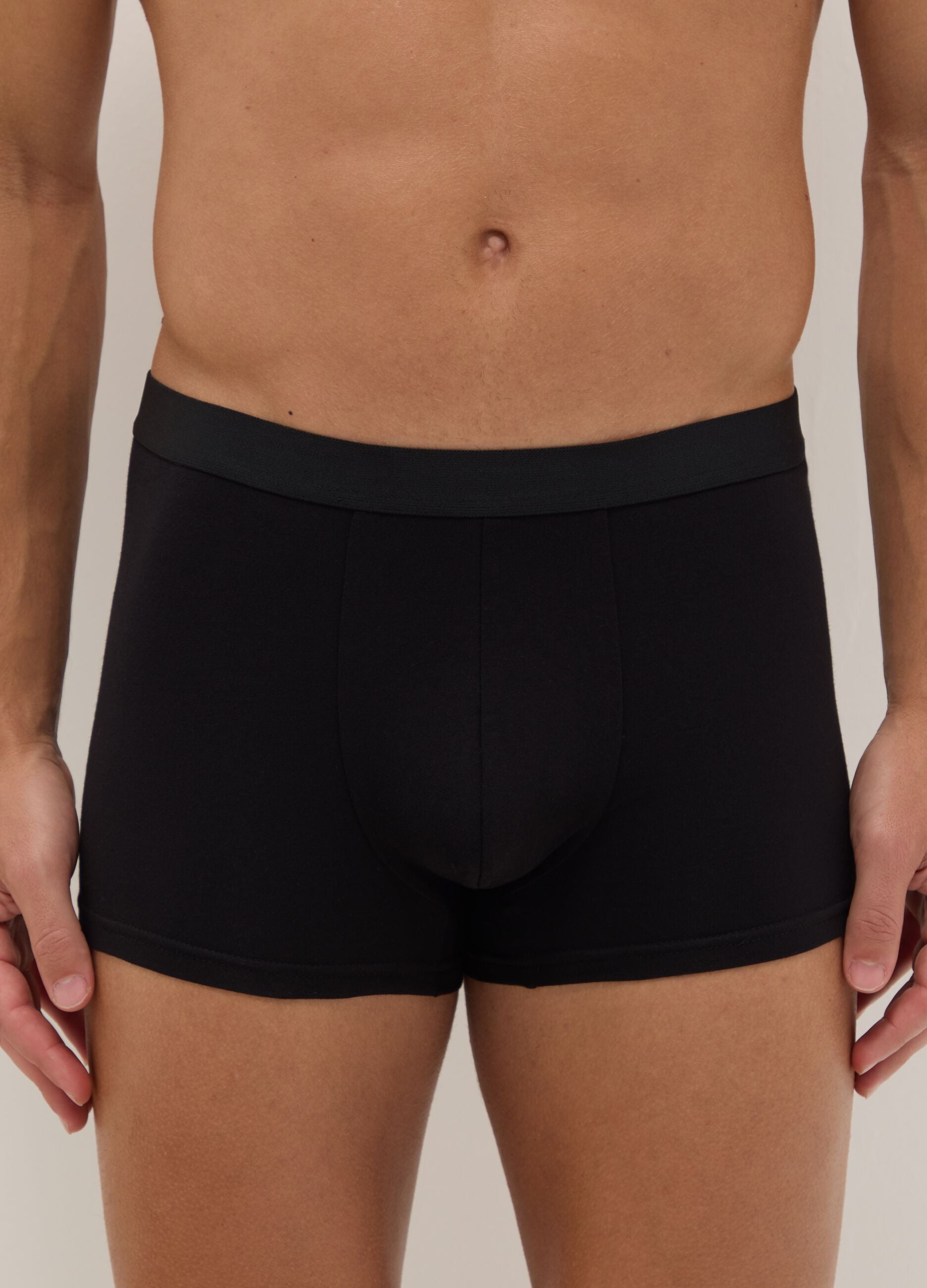 Multipack of black stretch cotton regular fit boxer shorts