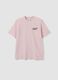 Pink relaxed-fit pure cotton T-shirt with print_0