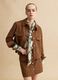 Elegant brown regular fit jacket with gold buttons_0