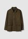 Green regular fit jacket with collar and buttons_4