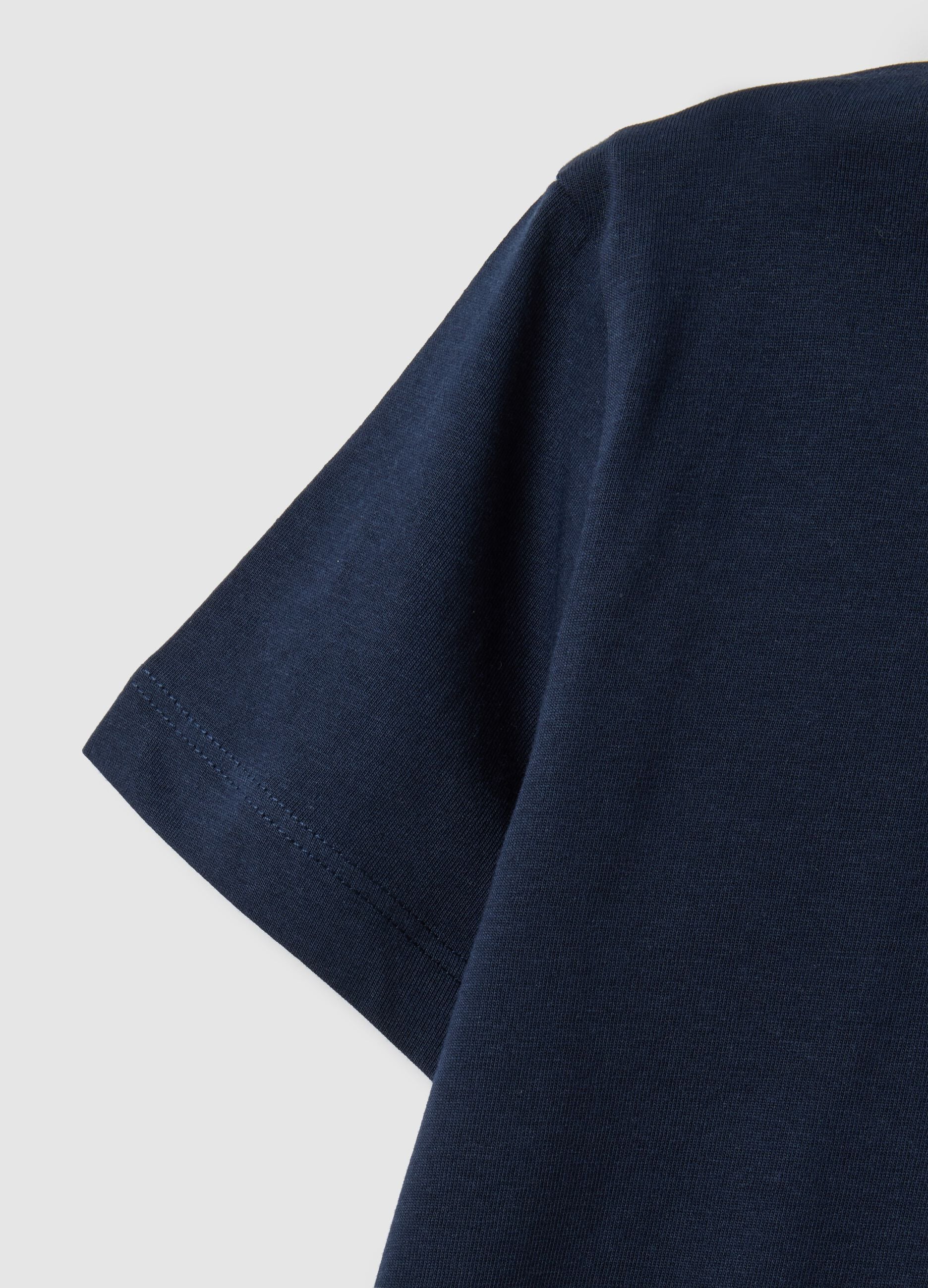Children's blue crew neck T-shirt in pure cotton regular fit