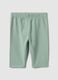 Green stretch cotton leggings for girls skinny fit_0