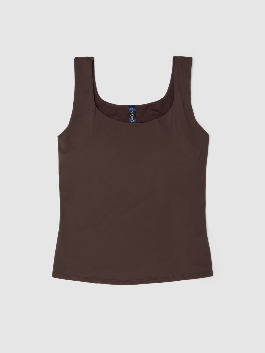 Brown regular fit vest with wide straps_4