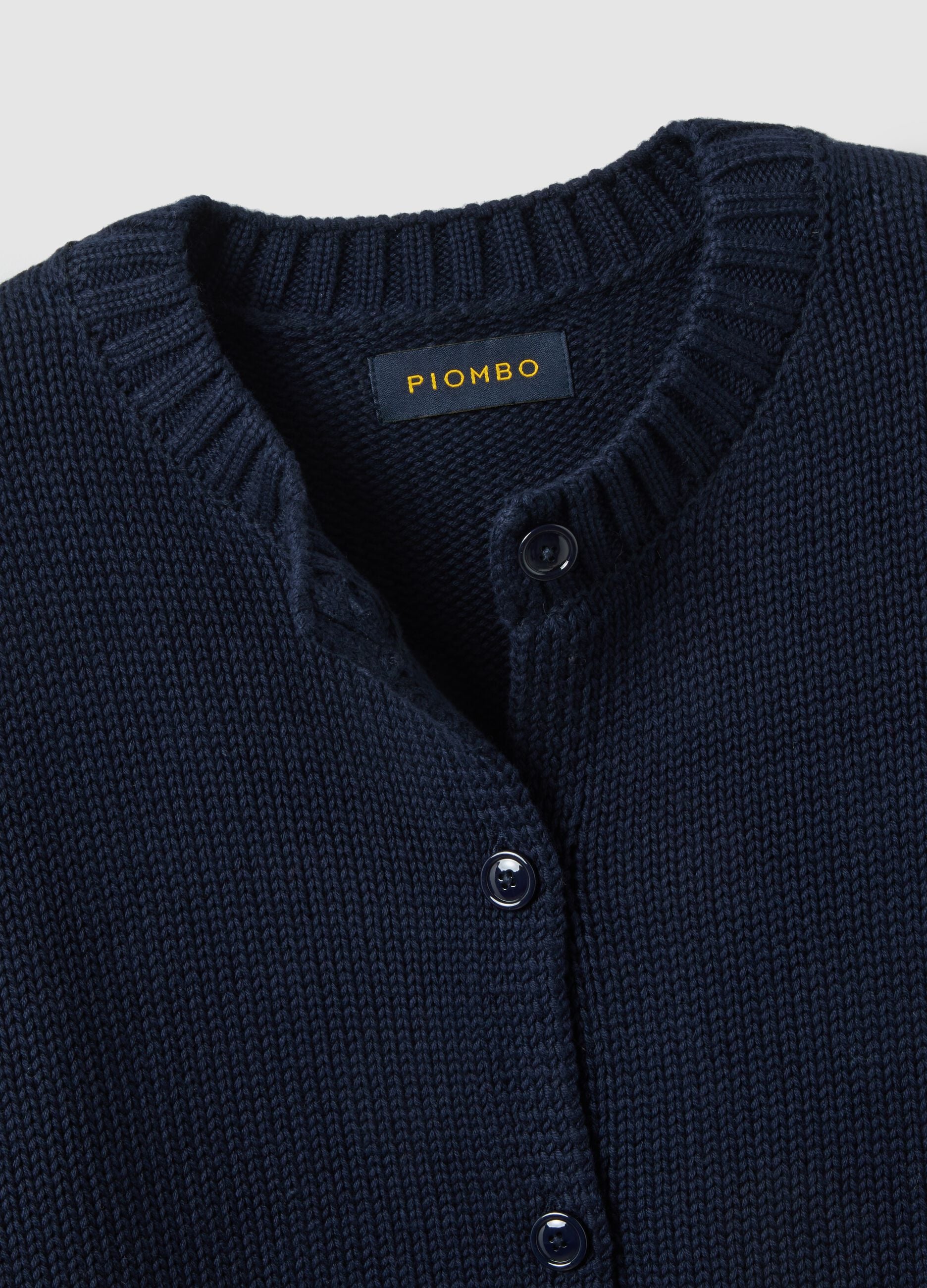 Regular fit pure cotton blue cardigan with buttons