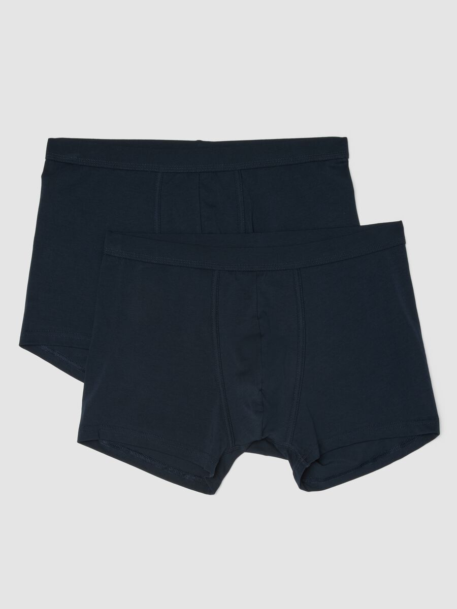Bipack di boxer blu in cotone Supima elasticizzato_4