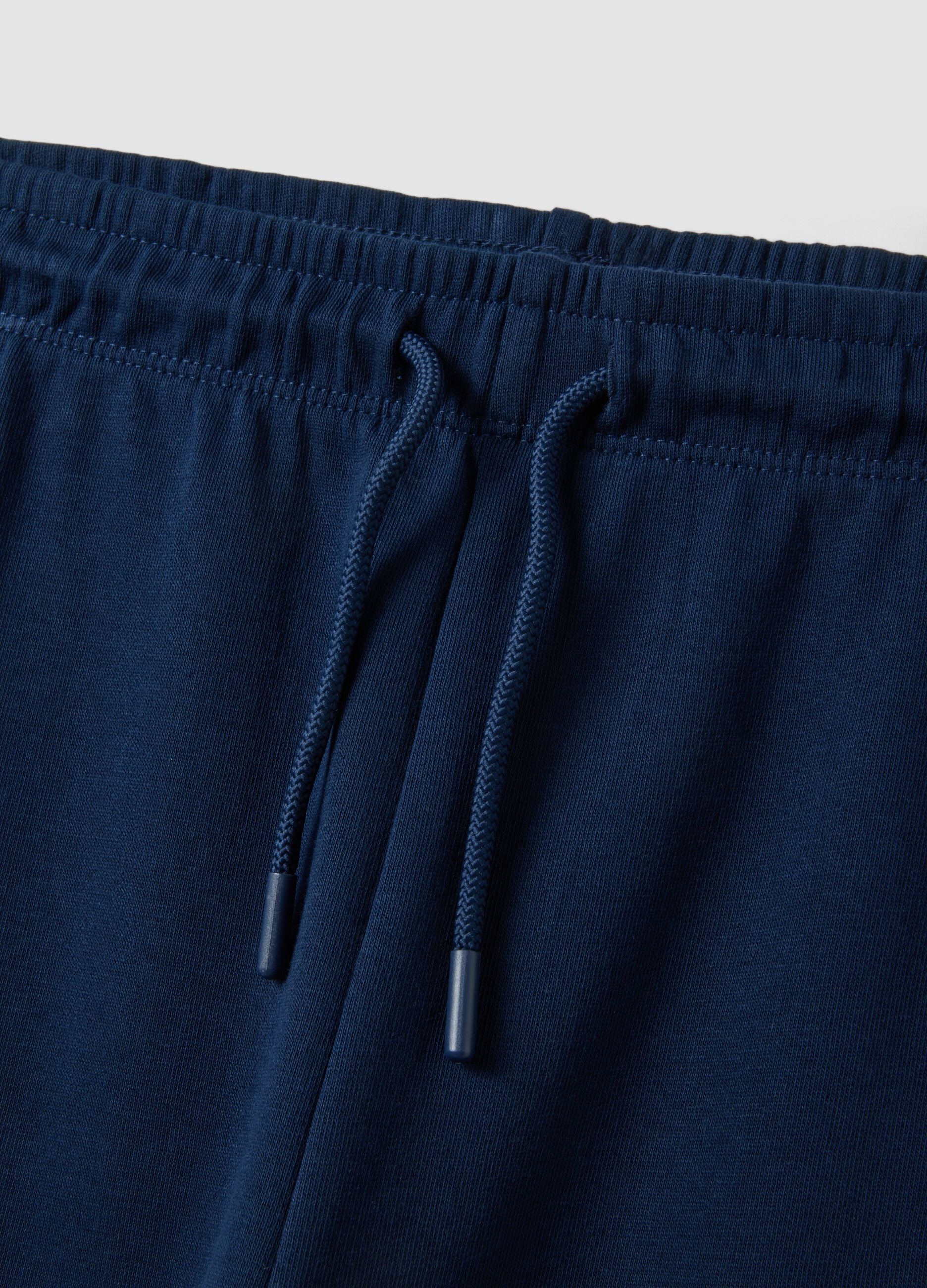 Blue regular-fit joggers in pure organic cotton for boys