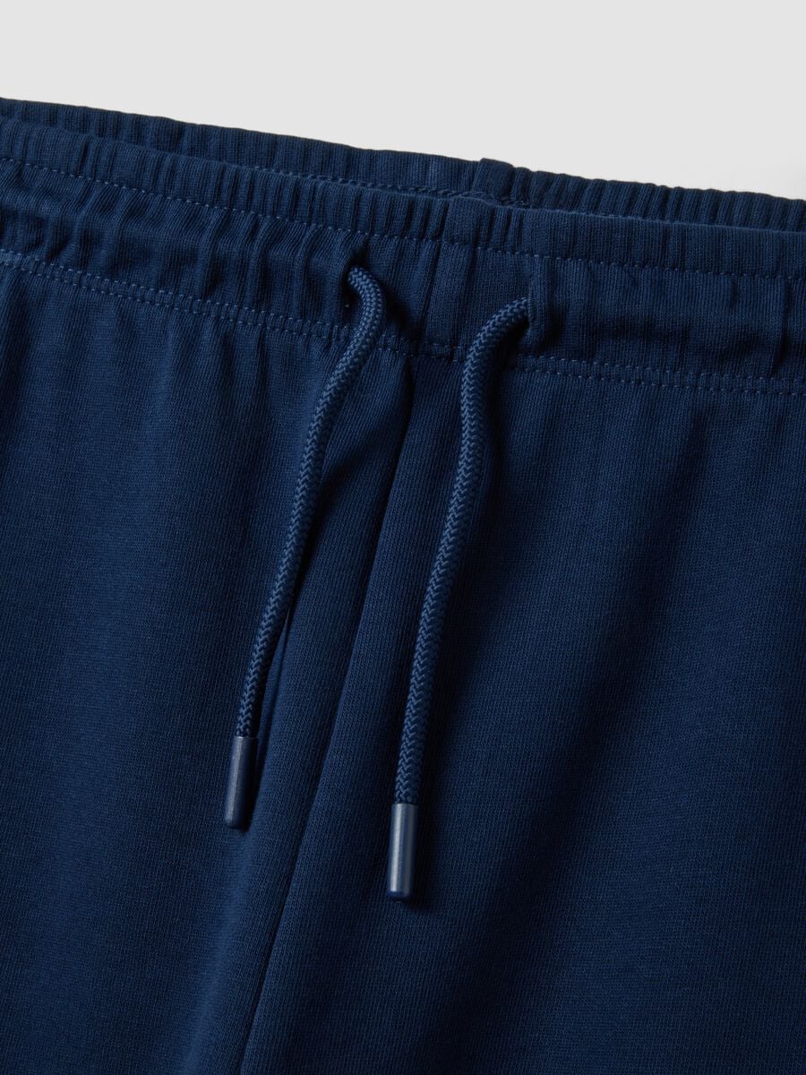 Blue regular-fit joggers in pure organic cotton for boys_5