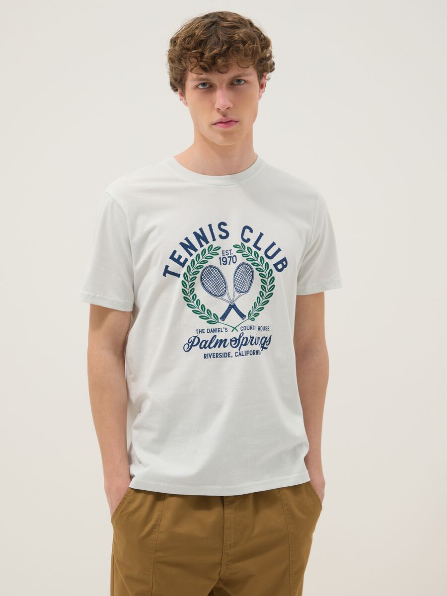 White printed pure cotton regular-fit T-shirt_0