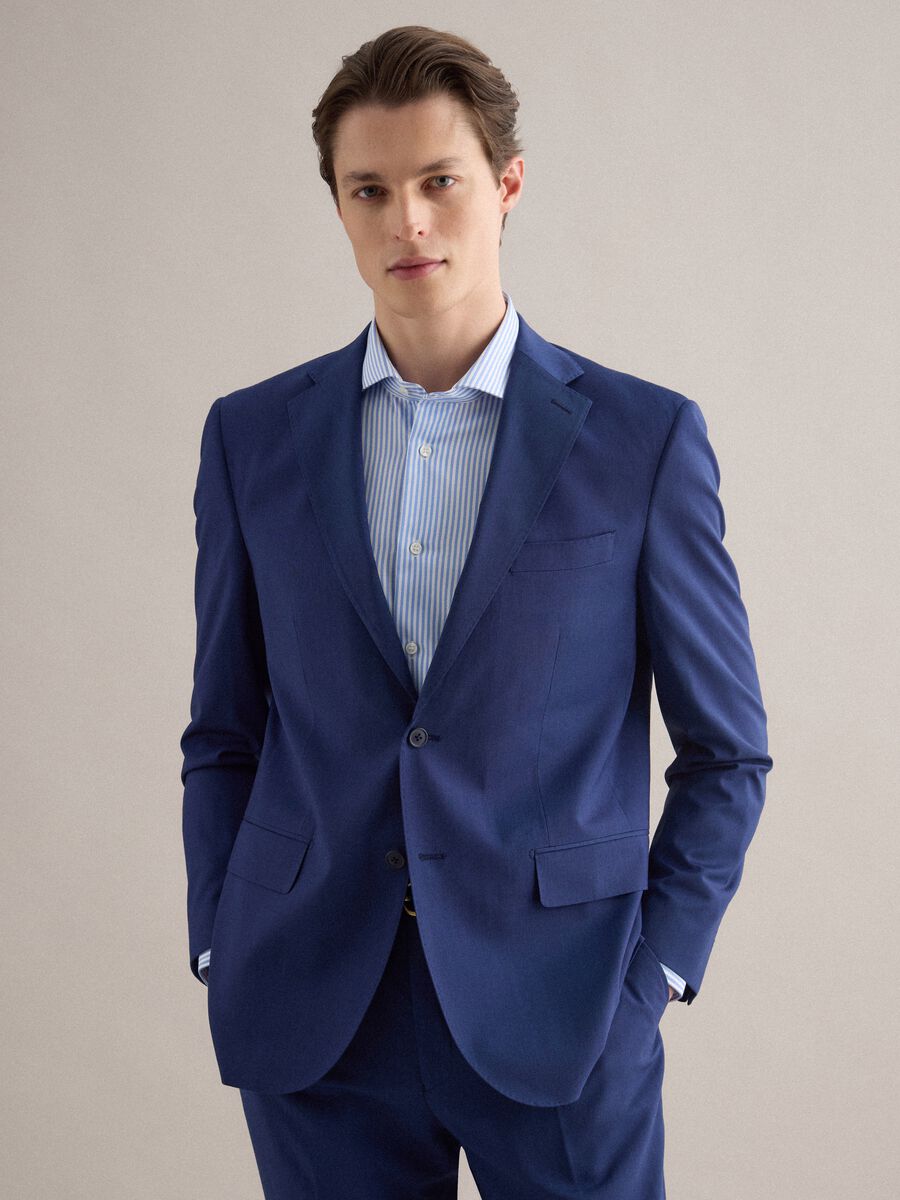 Blazer blu monopetto regular fit_0