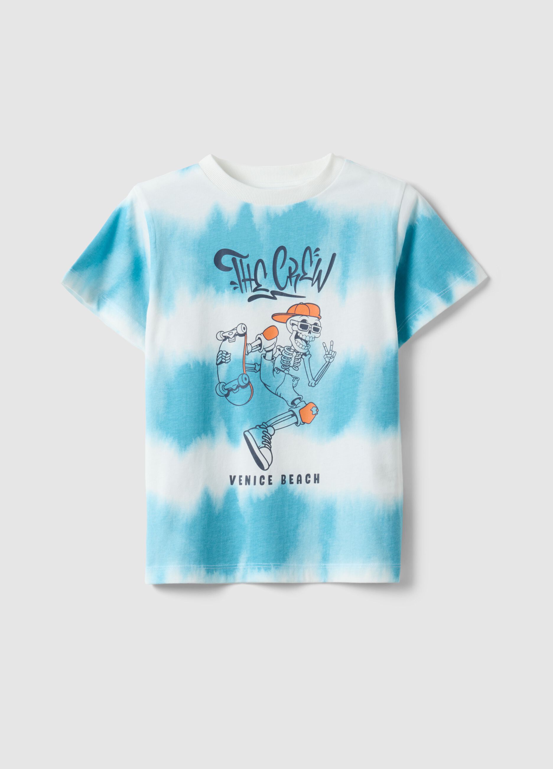 Multicolour pure cotton tie-dye t-shirt for children