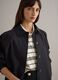 Black oversized cotton blend jacket with hidden closure_1