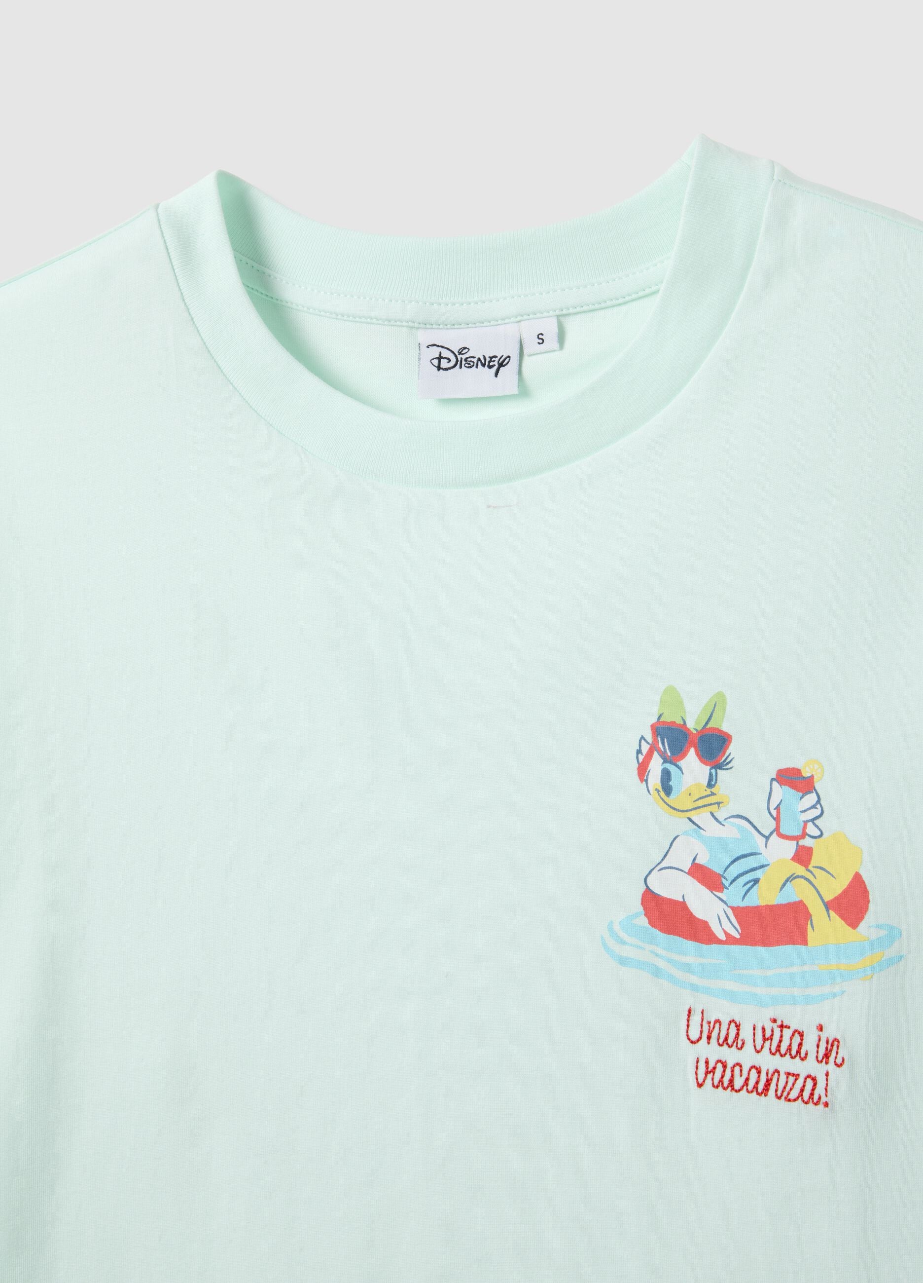 Blue regular fit pure cotton T-shirt with Daisy Duck print